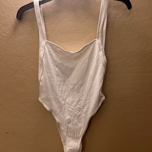 Lioness ribbed white one piece swimsuit